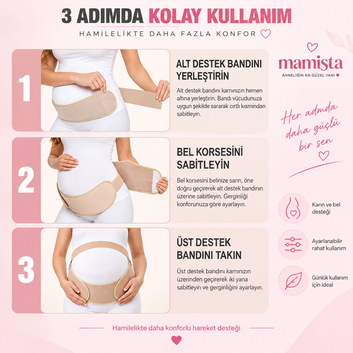 MAMİSTA™ Hamile Bel & Karın Destek Korsesi